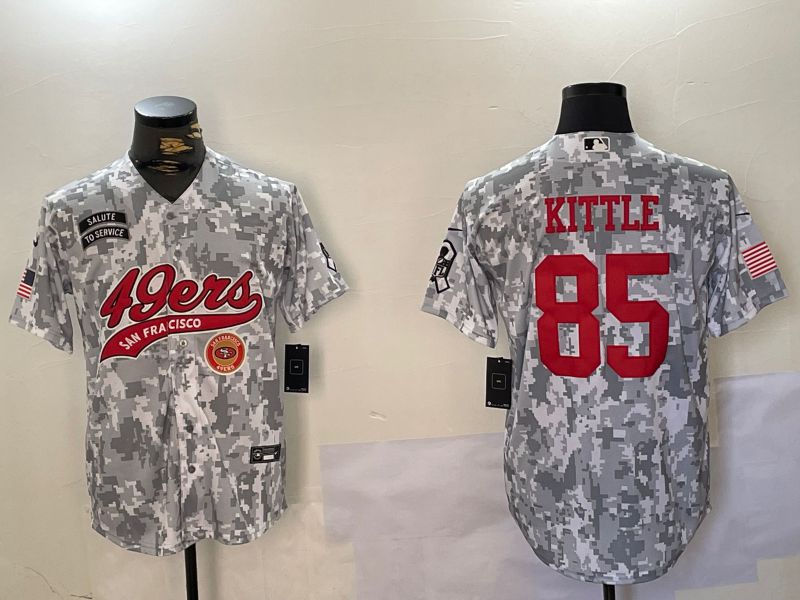 Men San Francisco 49ers #85 Kittle Nike Arctic Camo 2024 Salute to Service Limited NFL Jersey style 5->san francisco 49ers->NFL Jersey
